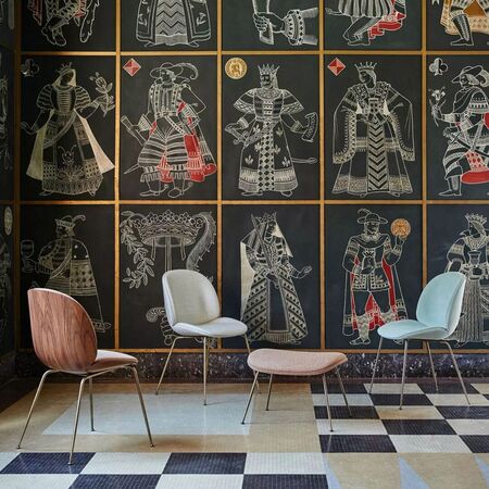 Gubi Beetle 3D Dining Chair Front Upholstered Conic Base 