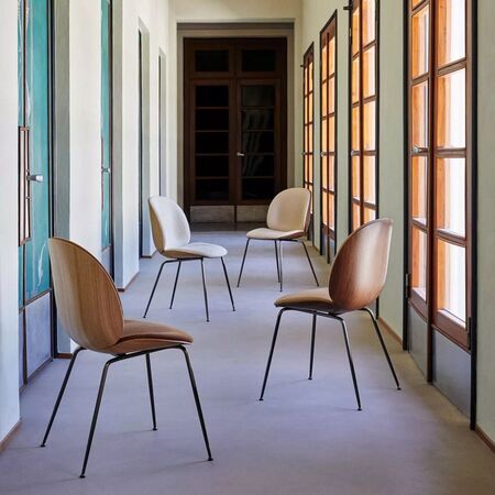 Gubi Beetle 3D Dining Chair Front Upholstered Conic Base 