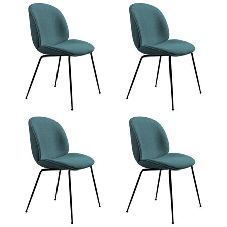 Polsterstuhl in Samt Beetle im 4er Set von Gubi
