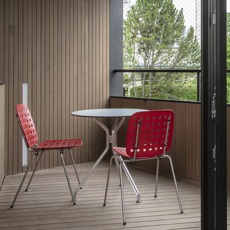 Seledue,'Coray' Stapelstuhl,Rot - RAL 3000,Garten,Gartenstuhl