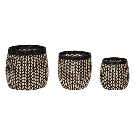 Hübsch  Sprout Körbe im 2er Set von Hübsch  Schwarz/Naturfarben