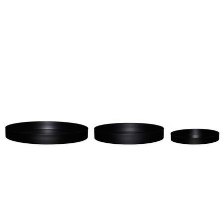 Hübsch  Embrace Untertassen im 3er Set von Hübsch  Schwarz