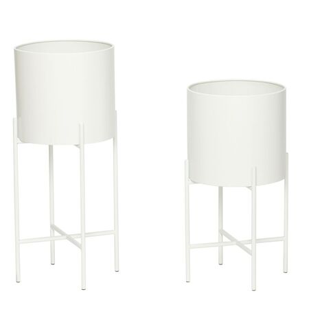 Hübsch  Airy Töpfe im 2er Set von Hübsch  Weiss