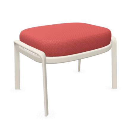 Emu Carousel Sitzpouf - 23 Mattweiß - 600/28 Korallenrot