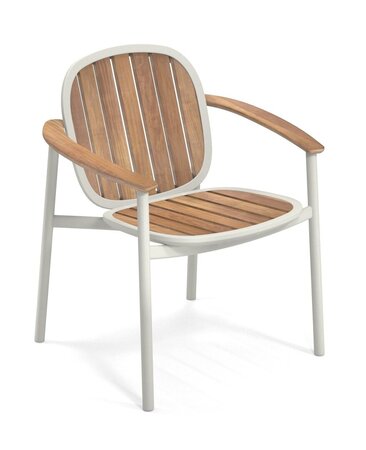 EMU Twins Armlehnstuhl Alu-Teak 6041 - 23 Weiß
