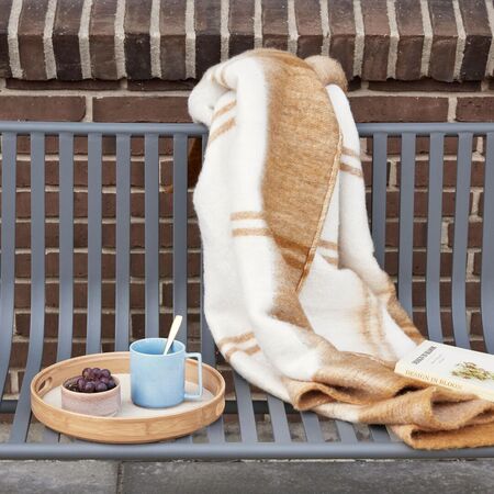 Hübsch Canvas Tabletts Round Naturfarben (2er Set)