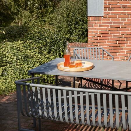 Hübsch Canvas Tabletts Round Naturfarben (2er Set)