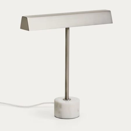 Kave_Home_Tischlampe_Lynor_Silber_Weiss_Marmor