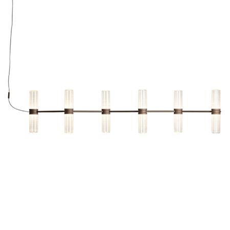 Artemide Pendelleuchte Zephyr Linear von Artemide  Bronze, Ohne