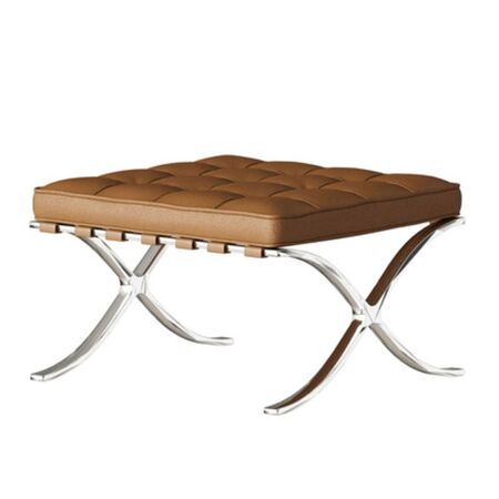 Knoll International Hocker Mit Sitzkissen Barcelona Von Knoll International    Velluto Pelle Black