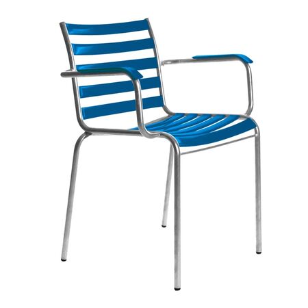 Manufakt Stuhlmodell 14/a mit Armlehnen von Bättig  Blau - RAL 5005