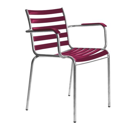 Manufakt Stuhlmodell 14/a mit Armlehnen von Bättig  Bordeauxviolett - RAL 4004