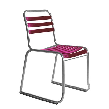 Manufakt Stuhlmodell 11 Kufen von Bättig Bordeauxviolett - RAL 4004, Chouchin 1 LED h. 10 m