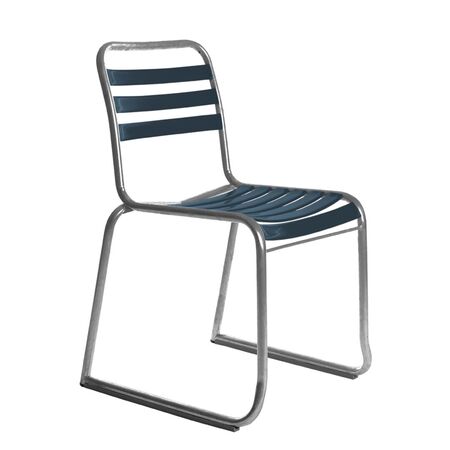 Manufakt Stuhlmodell 11 Kufen von Bättig Graublau - RAL 5008, Chouchin 1 LED h. 10 m