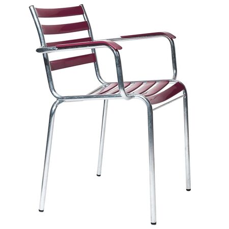 Manufakt Stuhl mit Armlehnen Modell 710a von Bättig Bordeauxviolett 