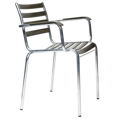 Manufakt Stuhl mit Armlehnen Modell 710a von Bättig Grauoliv 