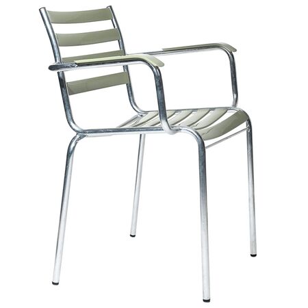 Manufakt Stuhl mit Armlehnen Modell 710a von Bättig Heugrün 