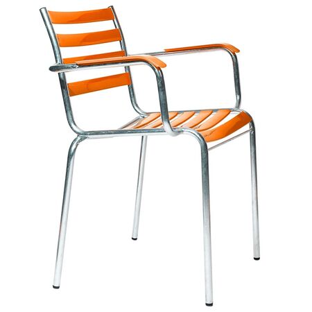 Manufakt Stuhl mit Armlehnen Modell 710a von Bättig Orange 