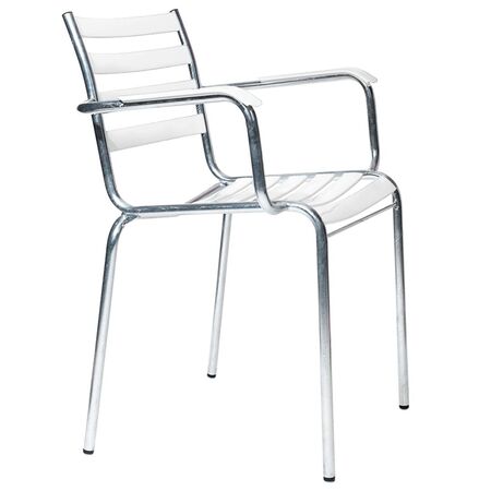 Manufakt Stuhl mit Armlehnen Modell 710a von Bättig Verkehrsweiss 