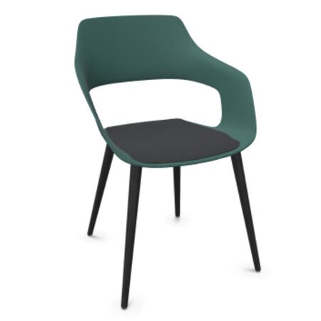 Wilkhahn Bürostuhl Occo 222/21 von Wilkhahn Smaragdgrün, Anthrazit 01, Eiche schwarz lackiert