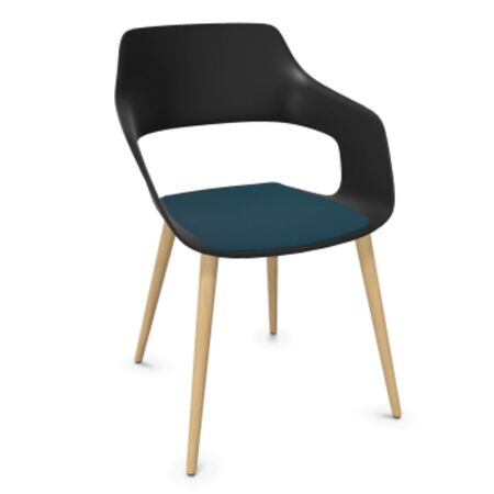 Wilkhahn Bürostuhl Occo 222/21 von Wilkhahn Schwarz, Deep water 39, Eiche natur geölt