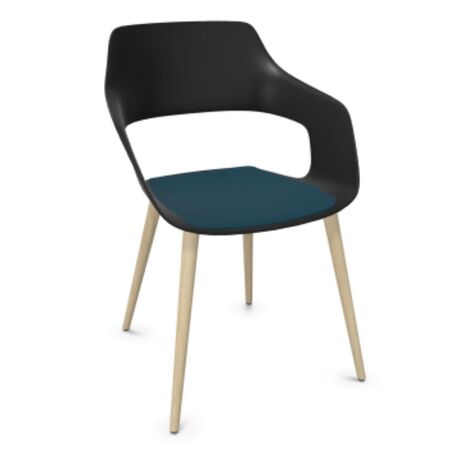 Wilkhahn Bürostuhl Occo 222/21 von Wilkhahn Schwarz, Deep water 39, Eiche weiss geölt