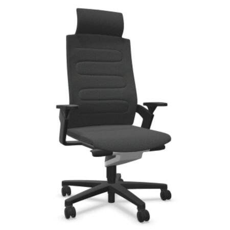 Wilkhahn Drehstuhl ON 175/73 von Wilkhahn Kunststoff schwarz, 60/1J Hellgrau meliert, Ohne, Hart, für Teppichboden