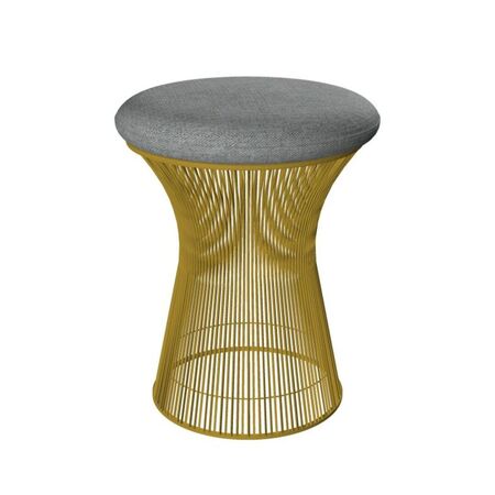 Knoll International Hocker Platner von Knoll International   Hallingdal 116H White Grey, 18k Gold überzogen
