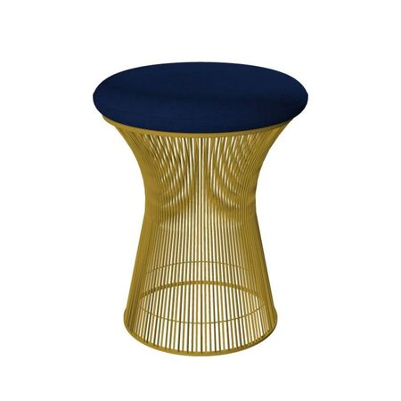 Knoll International Hocker Platner von Knoll International   Tonus 210T Navy Blue , 18k Gold überzogen