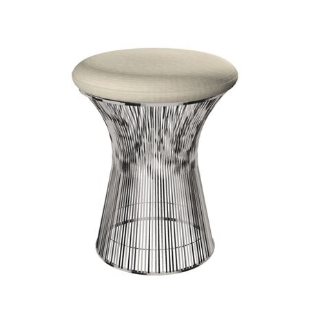 Knoll International Hocker Platner von Knoll International   Tonus 100T Ivory , Poliertes Nickel