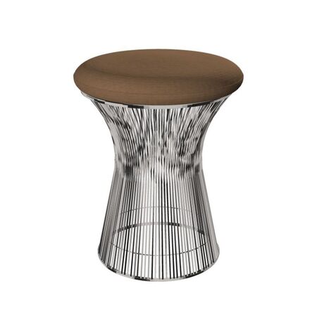 Knoll International Hocker Platner von Knoll International   Tonus 109T Light Brown, Poliertes Nickel