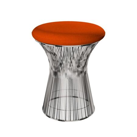 Knoll International Hocker Platner von Knoll International   Tonus 125T Orange , Poliertes Nickel