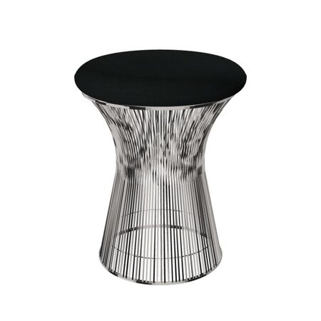 Knoll International Hocker Platner von Knoll International   Tonus 128T Black, Poliertes Nickel
