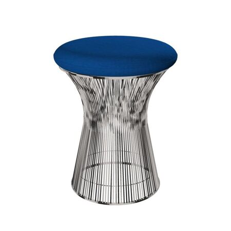 Knoll International Hocker Platner von Knoll International   Tonus 129T Bright Azure , Poliertes Nickel