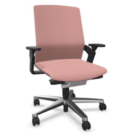 Wilkhahn Drehstuhl ON 174/7 von Wilkhahn Aluminium hochglanzpoliert , 60/3T Altrosa meliert, Ohne, Hart, für Teppichboden