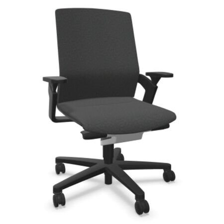 Wilkhahn Drehstuhl ON 174/7 von Wilkhahn Kunststoff schwarz, 60/1J Hellgrau meliert, Ohne, Hart, für Teppichboden