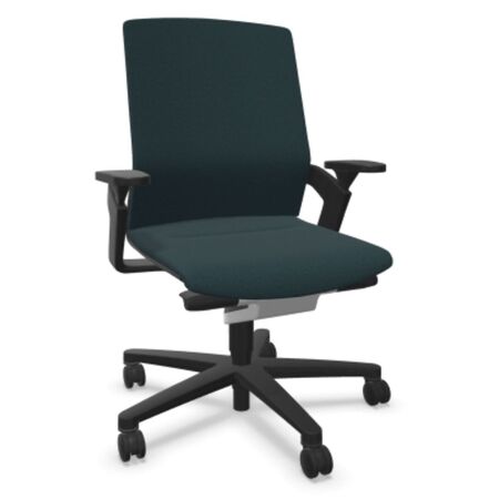Wilkhahn Drehstuhl ON 174/7 von Wilkhahn Kunststoff schwarz, 60/1P Ozeanblau, Ohne, Weich, für harte Böden