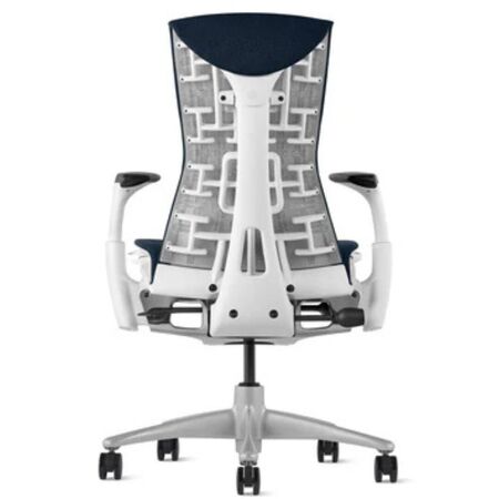 Herman CPH Bürostuhl Embody von Herman Miller Weiss / Sync - Nightfall Dunkelblau