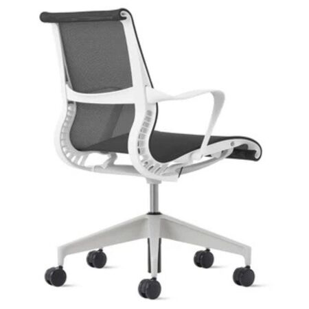 Herman CPH Bürostuhl Setu von Herman Miller Intercept - Graphit, Studio - Weiss / Silberlegierung