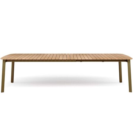 EMU Shine Ausziehtisch Tischplatte Teak 180+56+56x100-71 Metall Taupe, 82 Holz Teak