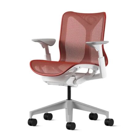 Herman CPH Bürostuhl Cosm von Herman Miller Weiss / Canyon Rot, Klein - H: 1031 mm, Höhenverstellbar