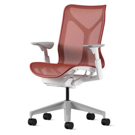 Herman CPH Bürostuhl Cosm von Herman Miller Weiss / Canyon Rot, Mittel - 1156 mm, Höhenverstellbar