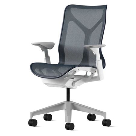 Herman CPH Bürostuhl Cosm von Herman Miller Weiss / Dubkelblau Nightfall, Mittel - 1156 mm, Höhenverstellbar