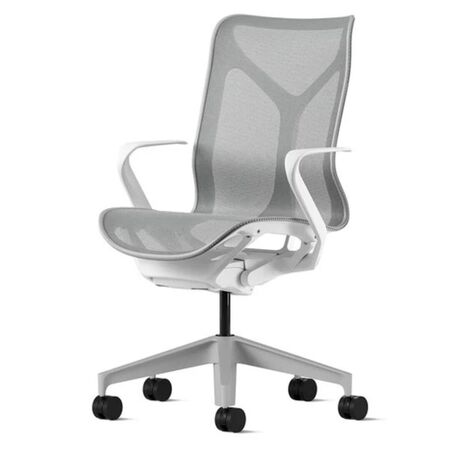 Herman CPH Bürostuhl Cosm von Herman Miller Weiss / Mineral Grau, Mittel - 1156 mm, Höhenfixiert