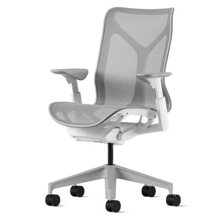 Herman CPH Bürostuhl Cosm von Herman Miller Weiss / Mineral Grau, Mittel - 1156 mm, Höhenverstellbar