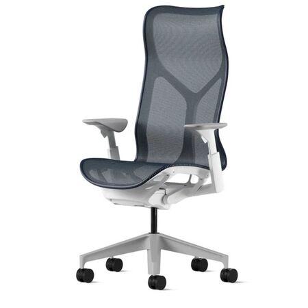 Herman CPH Bürostuhl Cosm von Herman Miller Weiss / Dubkelblau Nightfall, Gross - 1311 mm, Höhenverstellbar