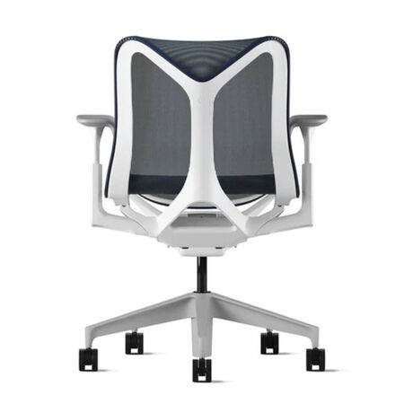 Herman CPH Bürostuhl Cosm von Herman Miller Weiss / Dubkelblau Nightfall, Klein - H: 1031 mm, Höhenfixiert