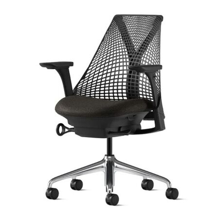 Herman CPH Bürostuhl Sayl von Herman Miller Blazer Schwarz, Schwarz Poliert, Armlehne - Komplett Einstellbar / Rückenstütze - Kein zusätzlicher Support
