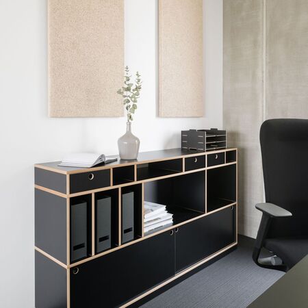 Nils Holger Moormann Regal Egal H: 85.9 cm - 3 Stufen Bicolor schwarz, B: 116.8 cm