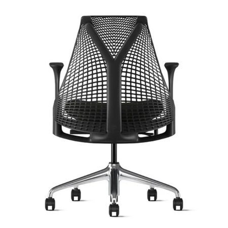 Herman CPH Bürostuhl Sayl von Herman Miller Blazer Schwarz, Schwarz Poliert, Armlehne - Fixiert / Rückenstütze - Kein zusätzlicher Support